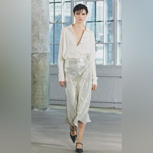 Zara gold sequin midi skirt size small